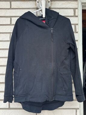 Nike Women’s Black Hooded Utility Sweater Asymmetrical Zip Size M